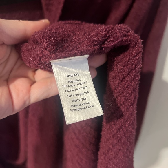 Barefoot Dreams CozyChic Circle Lounge Cardigan Plum XS/S - Picture 6 of 6